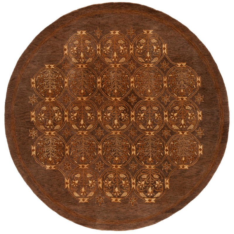 Calhoun Hand Tufted Wool Pile Oriental Rug, Round 8'