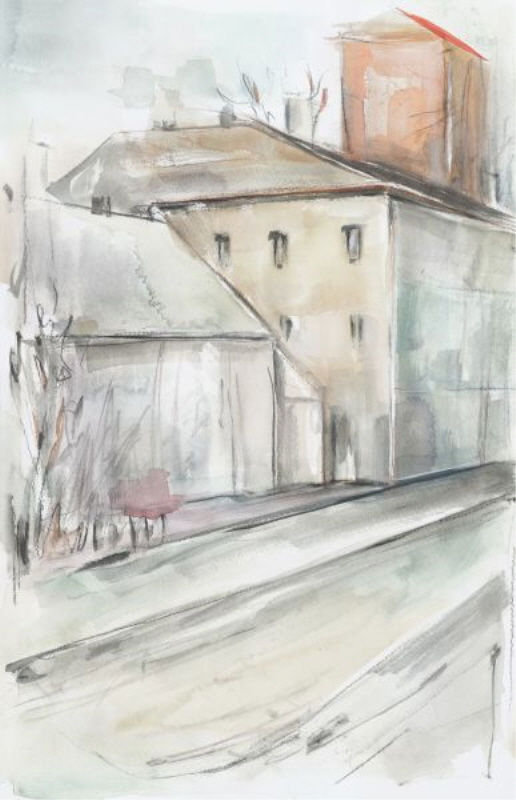 Backstreet View I Print by Elena Carlie, Glass Coat, 83" H x 54" W x 1.5" D