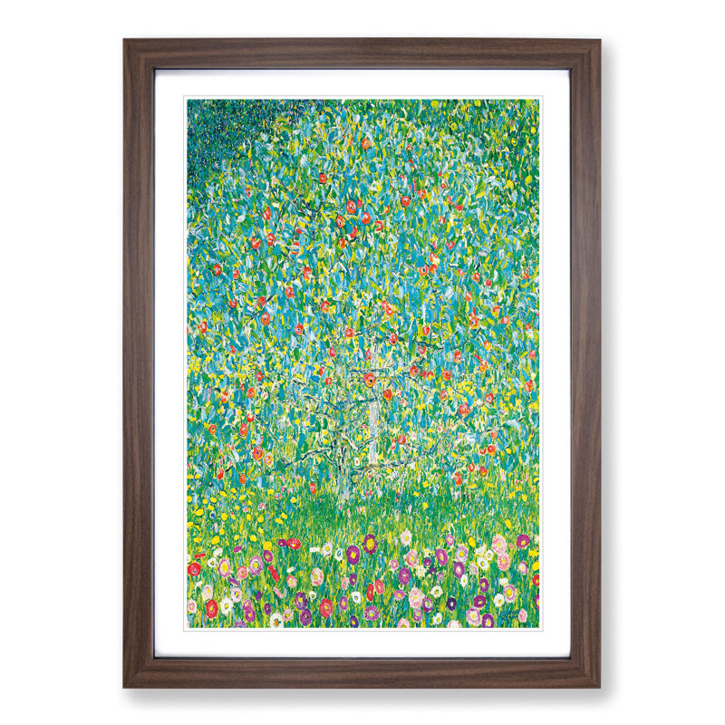 Apple Tree by Gustav Klimt - Picture Frame Painting on MDF, Walnut Framed, 65cm H x 48cm W x 2cm D
