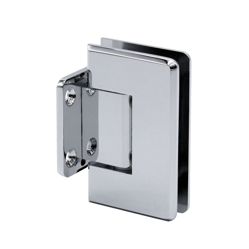 Charnière à fixation murale biseautée réglable FHC CLNAS2CH Carolina, matériau laiton, épaisseur de verre de 3/8 po à 1/2 po, finition chrome poli