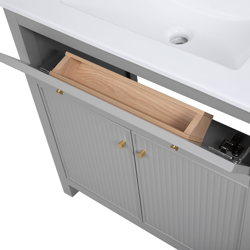 Ensemble de meuble-lavabo autoportant 30 po avec lavabo en céramique 30 po