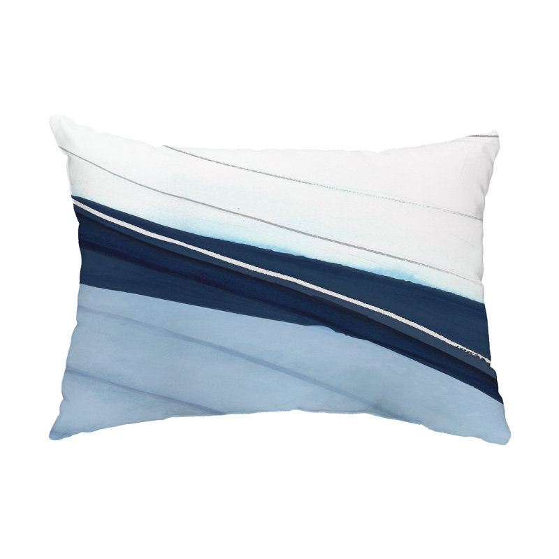 Outdoor Reversible Throw Pillow, Light Blue