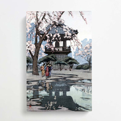 In A Temple Yard by Hiroshi Yoshida - Wrapped Canvas Painting