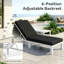Ensemble de chaises longues d'extérieur en aluminium 4 pièces avec dossiers réglables, tables d'appoint et coussins-458742580