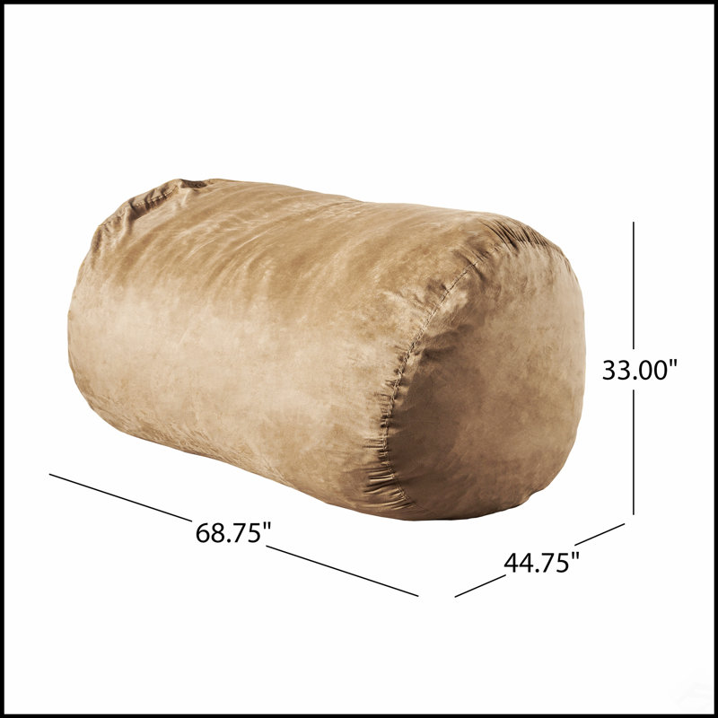 Marlin 6.5 Foot Suede Cylindrical Bean Bag, Tuscany - Soft, Comfortable, And Stylish Seating For Modern Homes