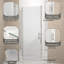 Porte de douche pivotante à demi-cadre en aluminium nickelé brossé, 61 cm x 183 cm, verre trempé de 6 mm et film anti-explosion