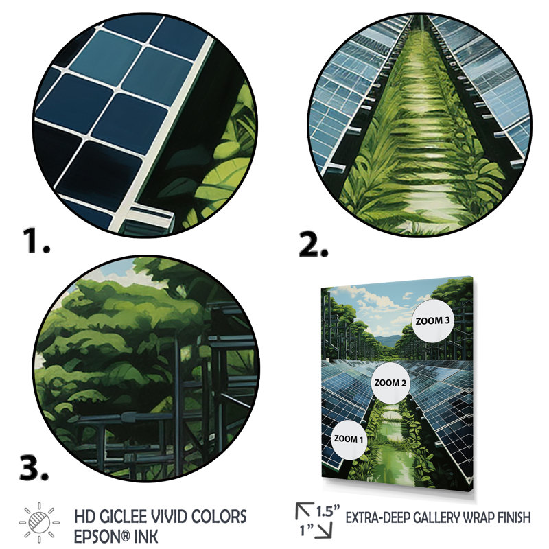 Panneaux solaires Green Solution Field I, H 32 po x l 24 po x P 1 po, Cadre flottant doré
