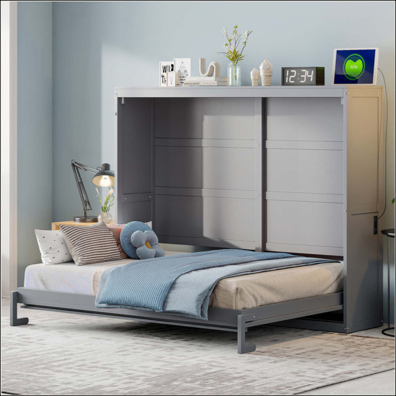 Lit escamotable Murphy avec lattes flexibles, conception peu encombrante pour les pièces polyvalentes et les petits appartements