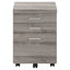 Classeur de bureau avec mobilité mobile, rangement, taupe, armoire moderne 3, mobile, stratifié taupe