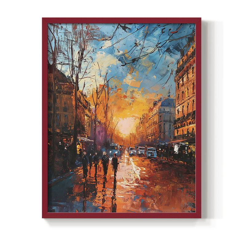 LANDSCAPES Series CECXCII, reproduction encadrée - bois massif, H 30 po x l 24 po, Rouge