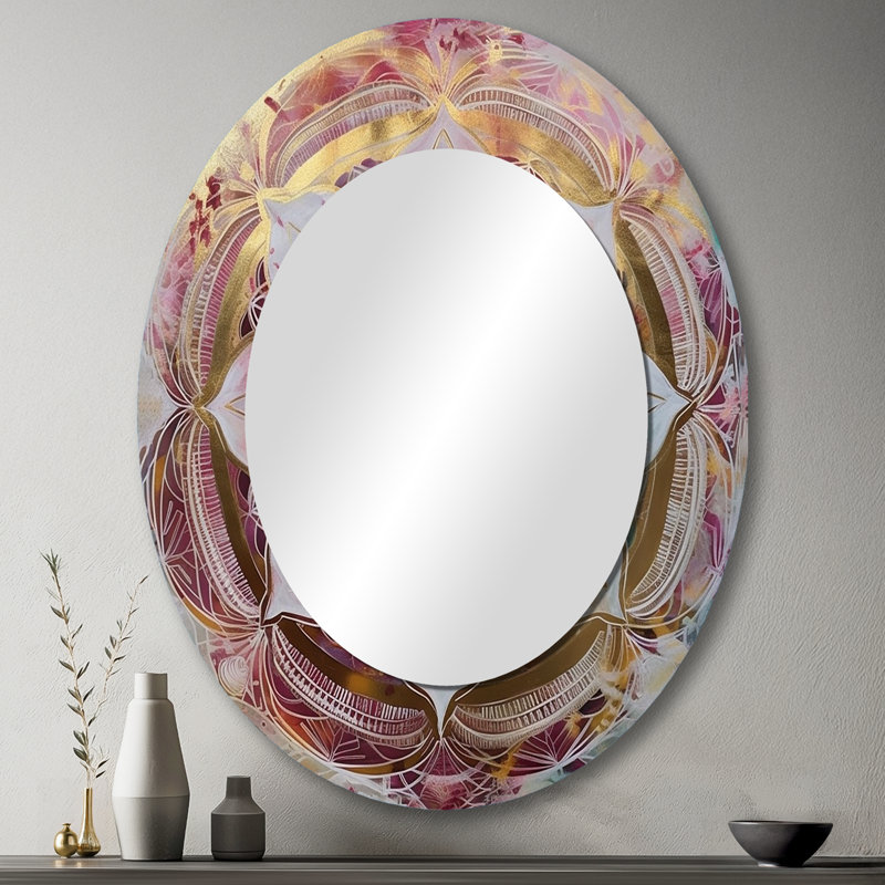 Miroir mural rose bohémien Mandala II, 43 po x 33 po