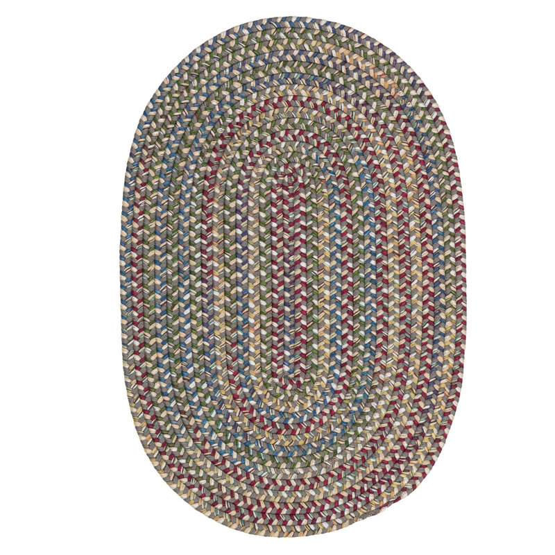 Tapis gris / vert / beige Dollman, Ovale 7 pi x 9 pi