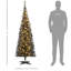 Décoration de sapin de Noël artificiel noir, 5 pi de hauteur, 160, 294 pointes de décoration avec lumières chaudes de 59,1 po