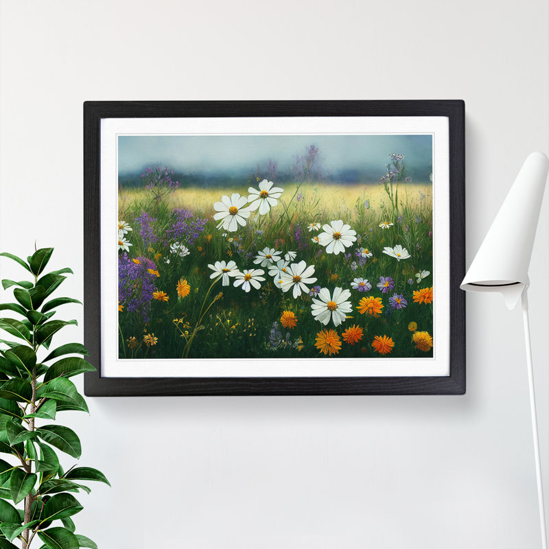 Epic Wildflowers Floral - Framed Print, Black, 34cm H x 46cm W x 2cm D