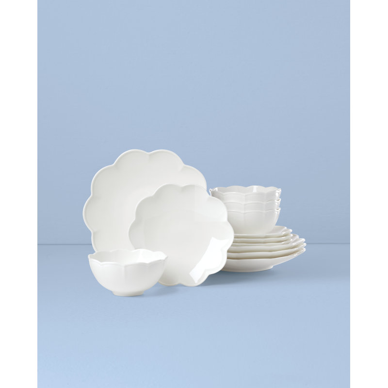 Studio 1414 Scallop 12 Piece Dinnerware Set