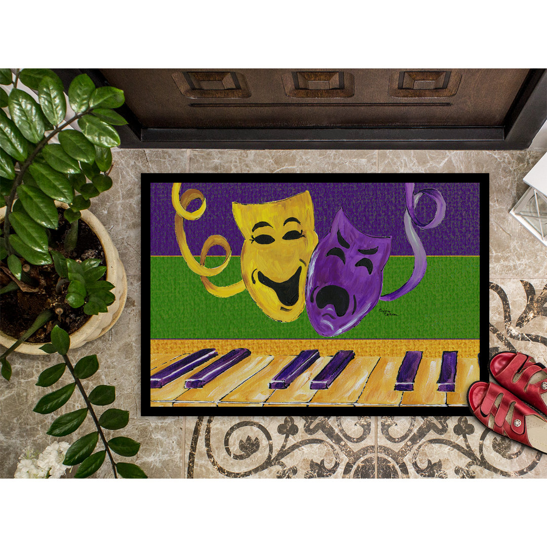 Taloga Mardi Gras Non-Slip Indoor Door Mat Winston Porter Mat 