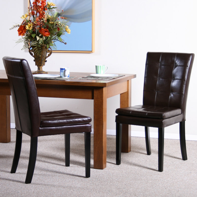 Mito 20.00'' H Tufted Upholstered Side Chair, Brown, 1