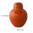 Decorative Ginger Jar with Dome Lid, Orange Glazed Ceramic, 11 Inch