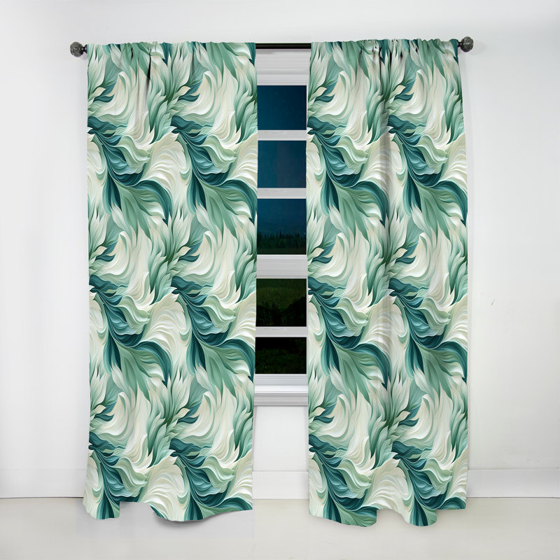 Motif tropical Seafoam Serenity - Rideau floral - Rideau floral obscurcissant - 1 panneau, L 52 po x L 90 po