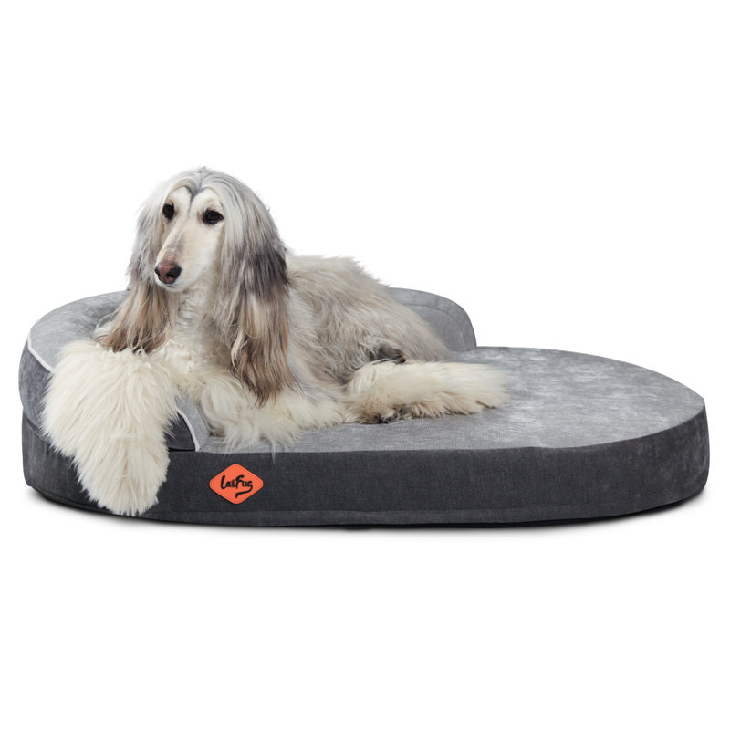 Lit pour chien ovale en mousse à mémoire de forme Tucker Murphy Pet ™, avec doublure imperméable et housse lavable amovible