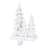 7.5"H Resin White Glitter Trees Christmas Stocking Holder