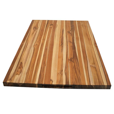 Planche à découper en grain de teck réversible avec rebord à jus EcoDecors, 40 po x 28 po