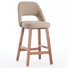 Upholstered Bar Stools Full Back Counter Stool With Solid Wood Frame No Installation Required