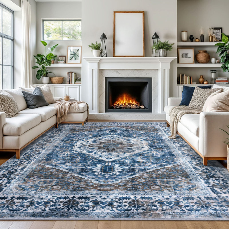 Tapis intérieur antidérapant Jodhveer, Rectangle 9 pi x 12 pi