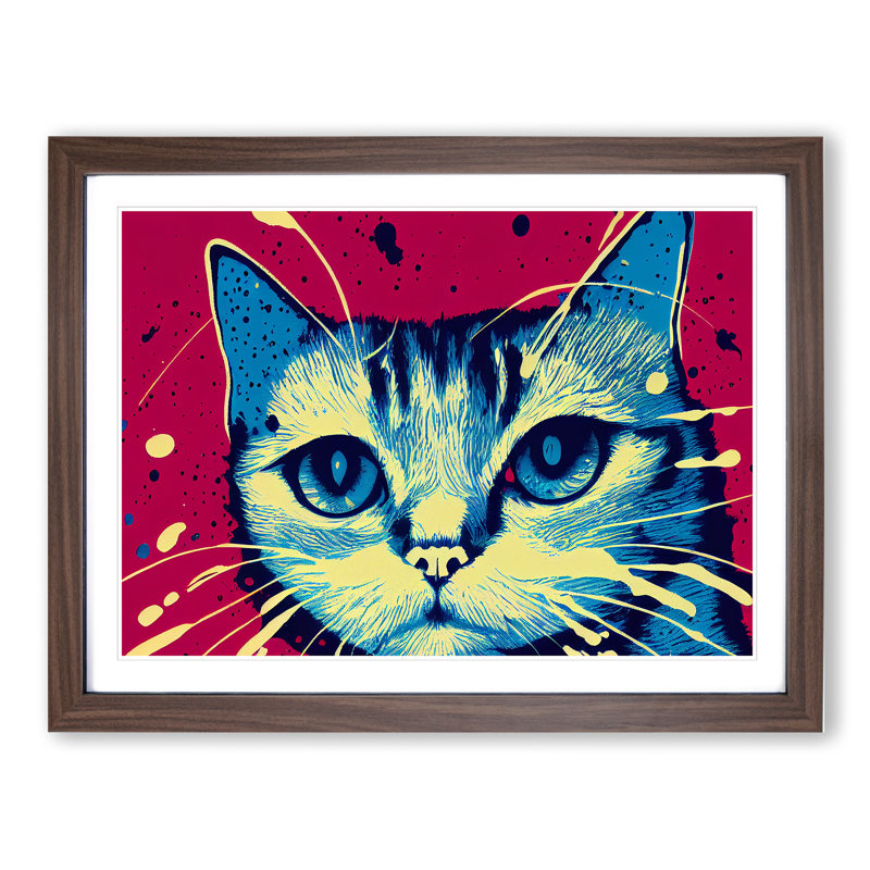 Cat Splashed Vol.7 Abstract - Framed Print, 46cm H x 64cm W x 2cm D, Walnut Framed