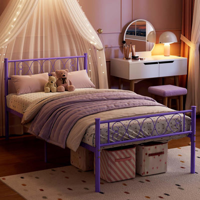 Platform Bed Frame with Headboard, Heavy Duty Mattress Foundation with Metal Slats Support, No Box Spring Needed, Under Bed Storage