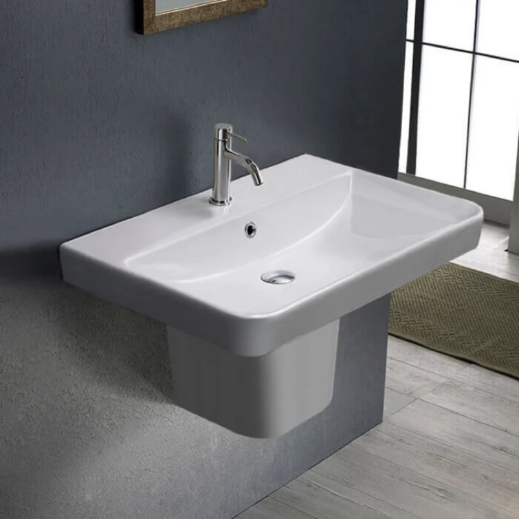 CeraStyle By Nameeks Noura 18.8'' Ceramic Rectangular Bathroom Sink with Overflow