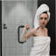 Porte de douche sans cadre l 28 po x H 72 po - verre trempé de 3/8 po (10 mm), balançoire simple articulée, installation réversible, finition noir mat