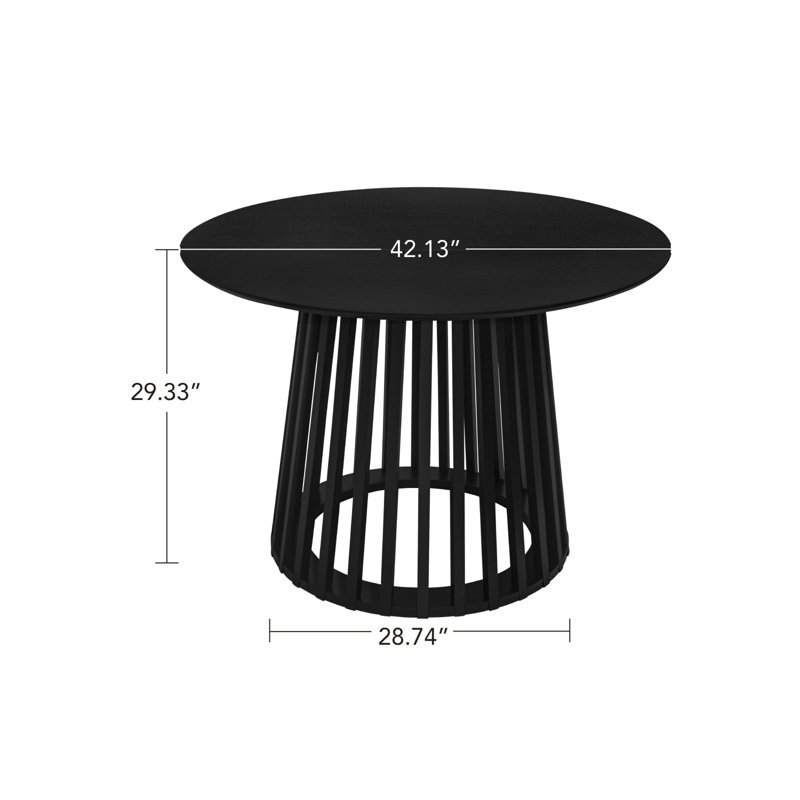 Small Round Dining Table for 4, Black