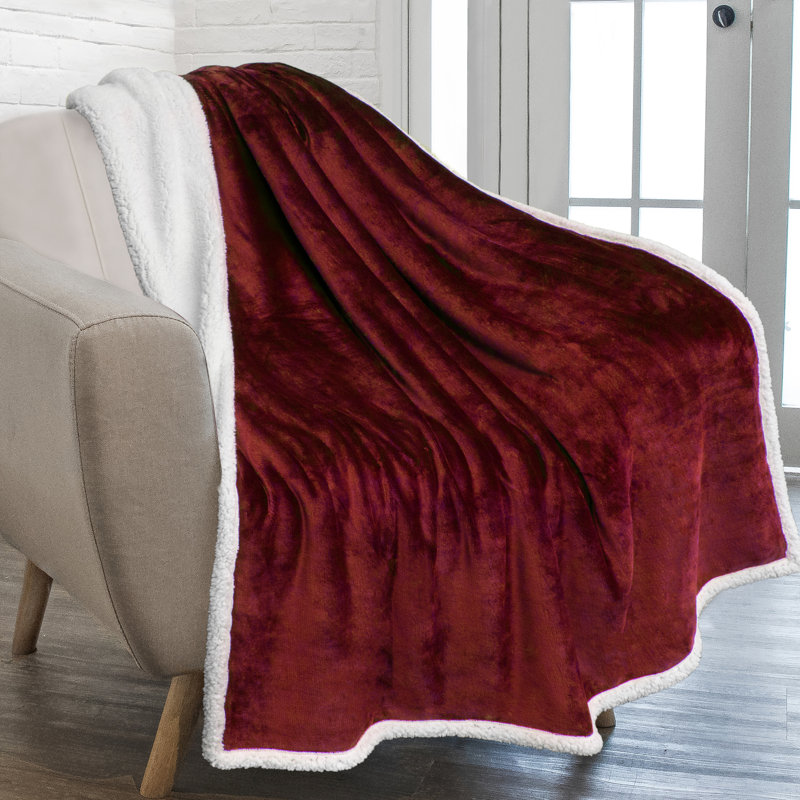 Couverture confortable de qualité supérieure, 50 po x 60 po, Vin