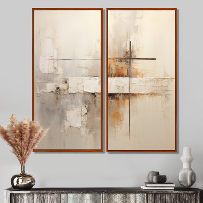 Beige Christianity Cross Of Jessus I - Spiritual Christianity Wall Art