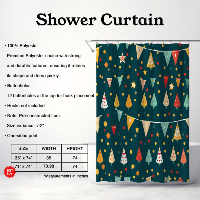 Rideau de douche Celebration Party - Premium, H 74 po x l 71 po