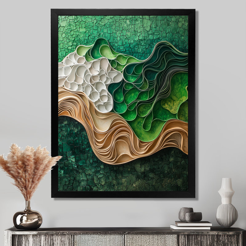 Omolade - Abstract Wall Decor, Black, 20" H x 12" W, Reproduction encadrée d'une seule photo