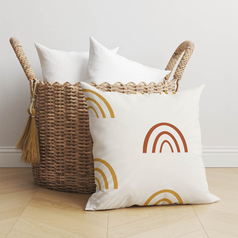 Coussin Plain Bows, Doré / orange, H 20 po x l 20 po