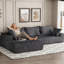 Canapé 2 pièces sans assemblage requis, canapé modulaire à assise profonde et rembourré en forme de L -646914753