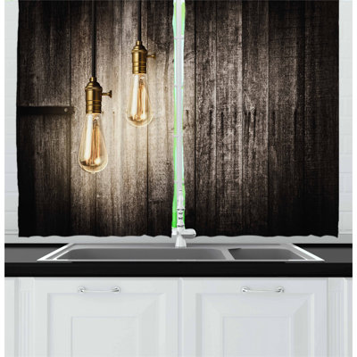 Industrial 2 Piece Kitchen Curtain -  East Urban Home, 644C4C5E38754E519806E2B661BCFC1A