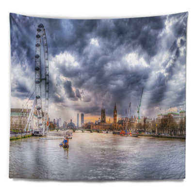 Cityscape London Skyline and River Thames Tapestry