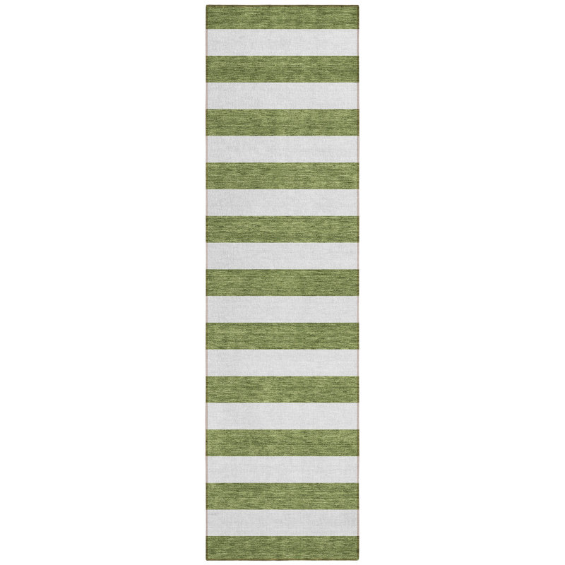 Washable Striped Indoor / Outdoor Rug, Runner 2'3" x 7'6"