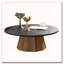 Table basse ronde en bois à piédestal robuste