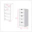 Commode Kamran, cinq tiroirs Narrows, finition blanche-1736384633