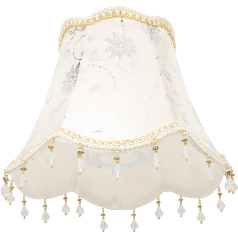 Abat-jour cloche victorienne rétro avec frange en dentelle perlée, remplacement du couvercle de la lampe de table 25X20cm