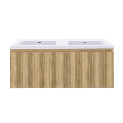 Ensemble de meuble-lavabo double 48 po avec plateau en résine intégré 48 po