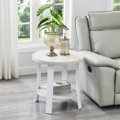 Table contemporaine contemporaine en bois blanc - avec tablette pour l'organisation et le style