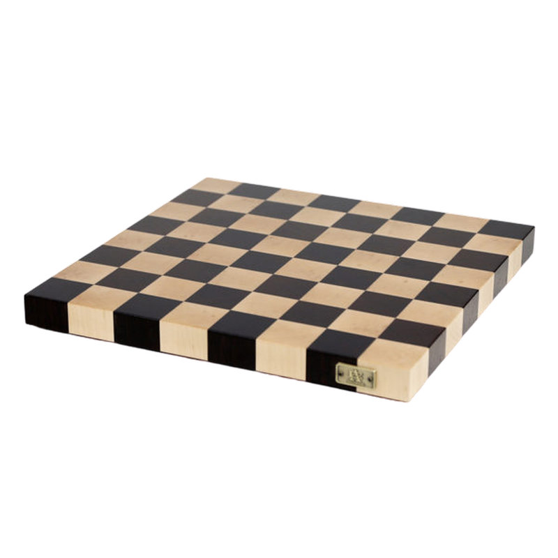 Handmade Black/Beige Chess Board Game, 21" L x 21" W x 2.5" H