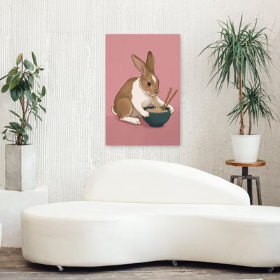 Art mural forêt mignonne de lapin Ramen