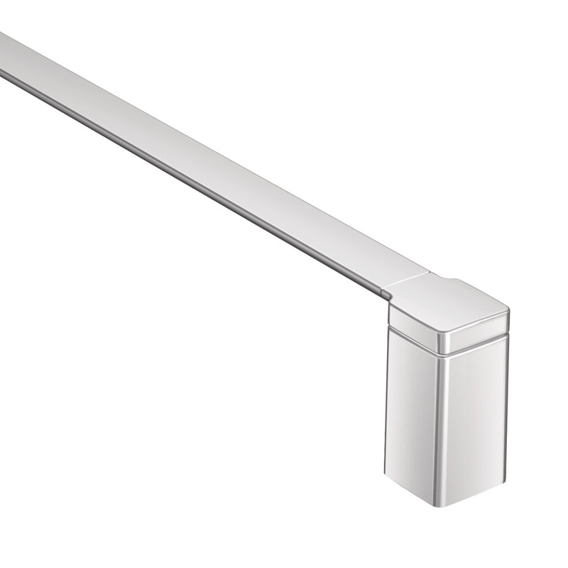 90 Degree 24" Wall Mounted Towel Bar, Chrome, 24"